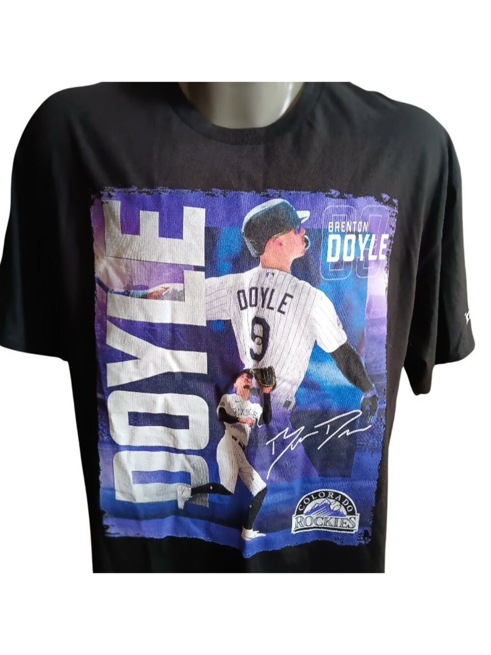 T-Shirt Black Delta XL Brenton Doyle Colorado Rockies 100% Cotton Adult